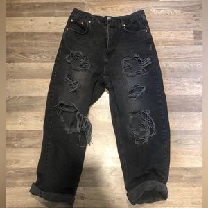 BDG Black High Rise Ripped Baggy Jeans